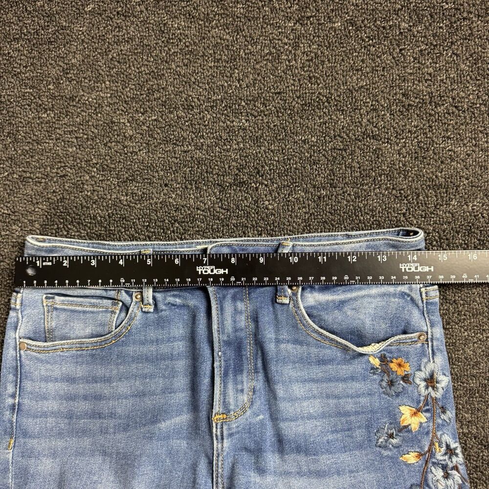 Driftwood Kelly Floral Embroidered Jeans Womens 27 X 33 Blue Bootcut Hippie Boho - Picture 4 of 11